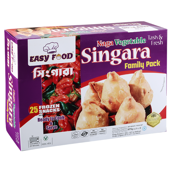 Easy Food NAGA Vegetable Singara Family Pack 1875gm 25 pcs spicy frozen snacks in Bangladesh